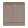 Balcão de Cozinha Unna 2 Portas 80cm Gris com Tampo MDP - Poliman Móveis