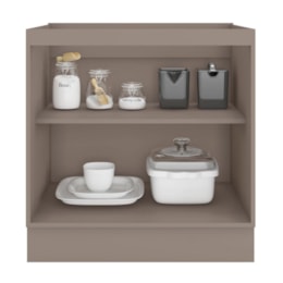 Balcão de Cozinha Unna 2 Portas 80cm Gris sem Tampo - Poliman Móveis