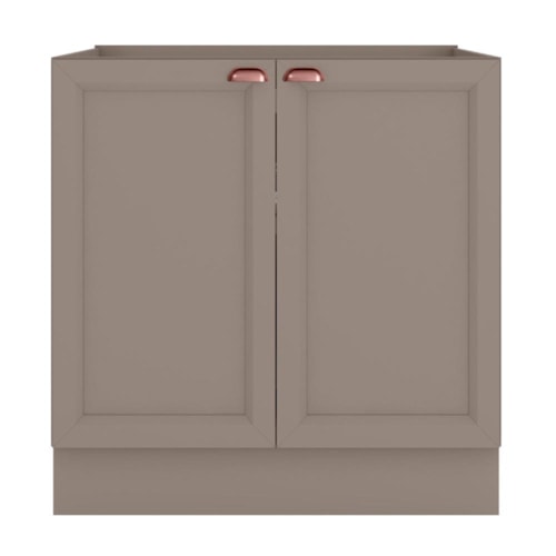 Balcão de Cozinha Unna 2 Portas 80cm Gris sem Tampo - Poliman Móveis
