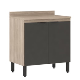 Balcão Firenze 2 Portas 80cm Avena/Grafito com Tampo MDP - Demóbile Balcão Firenze 2 Portas 80cm Avena/Grafito com Tampo MDP - Demóbile