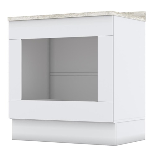 Balcão Forno de Embutir 80cm Americana Branco com Tampo Calcare - Móveis Henn