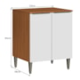 Balcão Luana Clara 70cm 2 Portas com Tampo Cinamomo/Branco - Aramóveis 