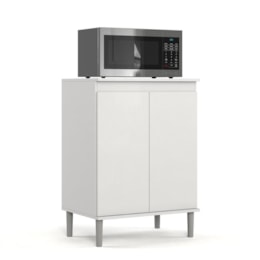 Balcão Micro-ondas 2 Portas Branco – EJ Móveis