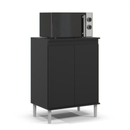 Balcão Micro-ondas 2 Portas Preto – EJ Móveis