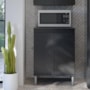 Balcão Micro-ondas 2 Portas Preto – EJ Móveis