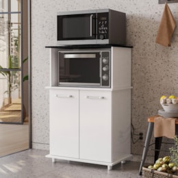 Balcão Multiuso Isis 2 Portas para Forno e Micro-ondas Branco - Nicioli Balcão Multiuso Isis 2 Portas para Forno e Micro-ondas Branco - Nicioli