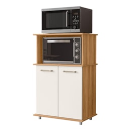 Balcão Multiuso Isis 2 Portas para Forno e Micro-ondas Freijó/Off White Cristal - Nicioli Balcão Multiuso Isis 2 Portas para Forno e Micro-ondas Freijó/Off White Cristal - Nicioli