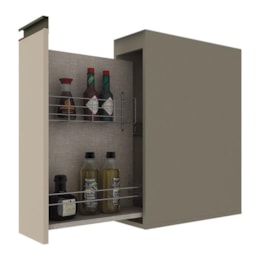 Balcão para Condimentos 20cm com Tampo Connect Duna/Cristal - Móveis Henn  Balcão para Condimentos 20cm com Tampo Connect Duna/Cristal - Móveis Henn