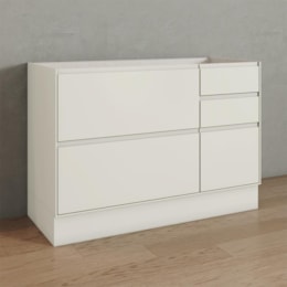 Balcão Pia 120cm Fineze 1 Porta 4 Gavetas Areia - Móveis Henn