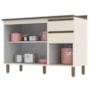 Balcão Pia 2 Gavetas 3 Portas Off White/Duna com Tampo Connect - Móveis Henn