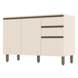 Balcão Pia 2 Gavetas 3 Portas sem Tampo Connect Off White - Móveis Henn Balcão Pia 2 Gavetas 3 Portas sem Tampo Connect Off White - Móveis Henn