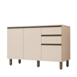 Balcão Pia 2 Gavetas 3 Portas sem Tampo Connect Off White - Móveis Henn 