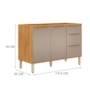 Balcão Pia 2 Portas 3 Gavetas 120cm Plena Cinamon/Nude Prime TX - Demóbile 