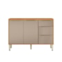 Balcão Pia 2 Portas 3 Gavetas 120cm Plena Cinamon/Nude Prime TX - Demóbile 
