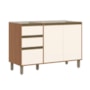 Balcão Pia 3 Portas 2 Gavetas 120cm Venaly Cinamomo/Off White - Móveis Henn