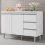 Balcão Pia Andréia 120cm Branco com Tampo MDP - AJL Móveis