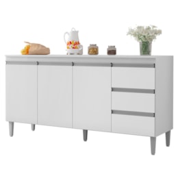 Balcão Pia Andréia 150cm Branco com Tampo MDP - AJL Móveis Balcão Pia Andréia 150cm Branco com Tampo MDP - AJL Móveis