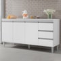Balcão Pia Andréia 160cm Branco com Tampo MDP - AJL Móveis