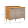 Balcão Pia com Tampo 2 Portas 3 Gavetas 120cm Plena Cinamon/Nude Prime TX - Demóbile