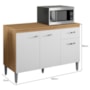 Balcão Pia Gabriela 120cm Amêndoa/Branco com Tampo MDP - AJL Móveis