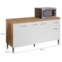 Balcão Pia Gabriela 150cm Amêndoa/Branco com Tampo MDP - AJL Móveis