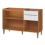 Balcão Pia Luana Clara 120cm 3 Portas e 2 Gavetas Cinamomo/Branco - Aramóveis  