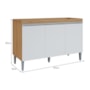 Balcão Pia Manu 120cm 3 Portas Amêndoa/Branco sem Tampo - AJL Móveis