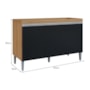 Balcão Pia Manu 120cm 3 Portas Amêndoa/Preto sem Tampo - AJL Móveis