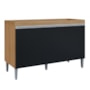 Balcão Pia Manu 120cm 3 Portas Amêndoa/Preto sem Tampo - AJL Móveis