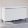 Balcão Pia Manu 120cm 3 Portas Branco sem Tampo - AJL Móveis