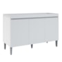 Balcão Pia Manu 120cm 3 Portas Branco sem Tampo - AJL Móveis