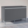 Balcão Pia Manu 120cm 3 Portas Cinza sem Tampo - AJL Móveis