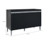 Balcão Pia Manu 120cm 3 Portas Preto sem Tampo - AJL Móveis