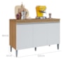 Balcão Pia Manu 120cm Amêndoa/Branco com Tampo MDP - AJL Móveis