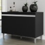Balcão Pia Manu 120cm Preto com Tampo MDP - AJL Móveis