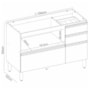 Balcão Pia Proença 120cm 1 Porta e 4 Gavetas Nogueira Touch/Carbono Prime TX sem Tampo - Demartêz