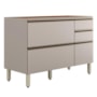 Balcão Pia Proença 120cm 1 Porta e 4 Gavetas Nogueira Touch/Nude Prime TX sem Tampo - Demartêz 