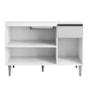 Balcão Pia Tatiane 118cm 3 Portas Amêndoa/Branco sem Tampo - AJL Móveis