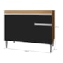 Balcão Pia Tatiane 118cm 3 Portas Amêndoa/Preto sem Tampo - AJL Móveis