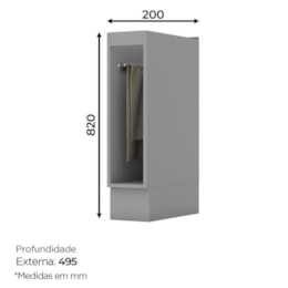 Balcão Porta Toalha 20cm Americana Cinza - Móveis Henn Balcão Porta Toalha 20cm Americana Cinza - Móveis Henn