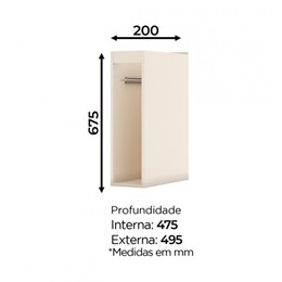 Balcão Porta Toalha 20cm Connect Off White - Móveis Henn 