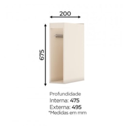 Balcão Porta Toalha 20cm Connect Off White - Móveis Henn  Balcão Porta Toalha 20cm Connect Off White - Móveis Henn