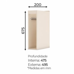 Balcão Porta Toalha 20cm Connect Off White - Móveis Henn 