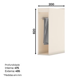 Balcão Porta Toalha com Tampo Connect Off White/Duna - Móveis Henn