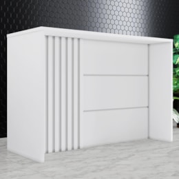 Bancada Ilha Gourmet Ripada Americana Branco - Móveis Henn Bancada Ilha Gourmet Ripada Americana Branco - Móveis Henn