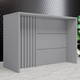 Bancada Ilha Gourmet Ripada Americana Cinza - Móveis Henn Bancada Ilha Gourmet Ripada Americana Cinza - Móveis Henn