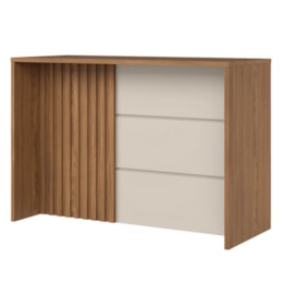 Bancada Ilha Gourmet Ripada Requinte Nature/Areia - Móveis Henn Bancada Ilha Gourmet Ripada Requinte Nature/Areia - Móveis Henn