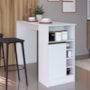 Bancada Ilha Mesa Gourmet Dinamarca 140cm 1 Porta Branco - Indékes