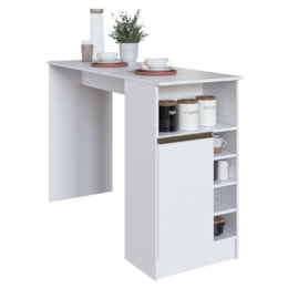 Bancada Ilha Mesa Gourmet Dinamarca 140cm 1 Porta Branco - Indékes