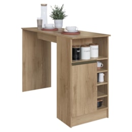 Bancada Ilha Mesa Gourmet Dinamarca 140cm 1 Porta Castani - Indékes